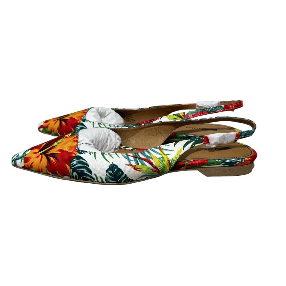 New in box Matiko Lori Slingbacks Hawaiian Print size 39 (8.5) women’s